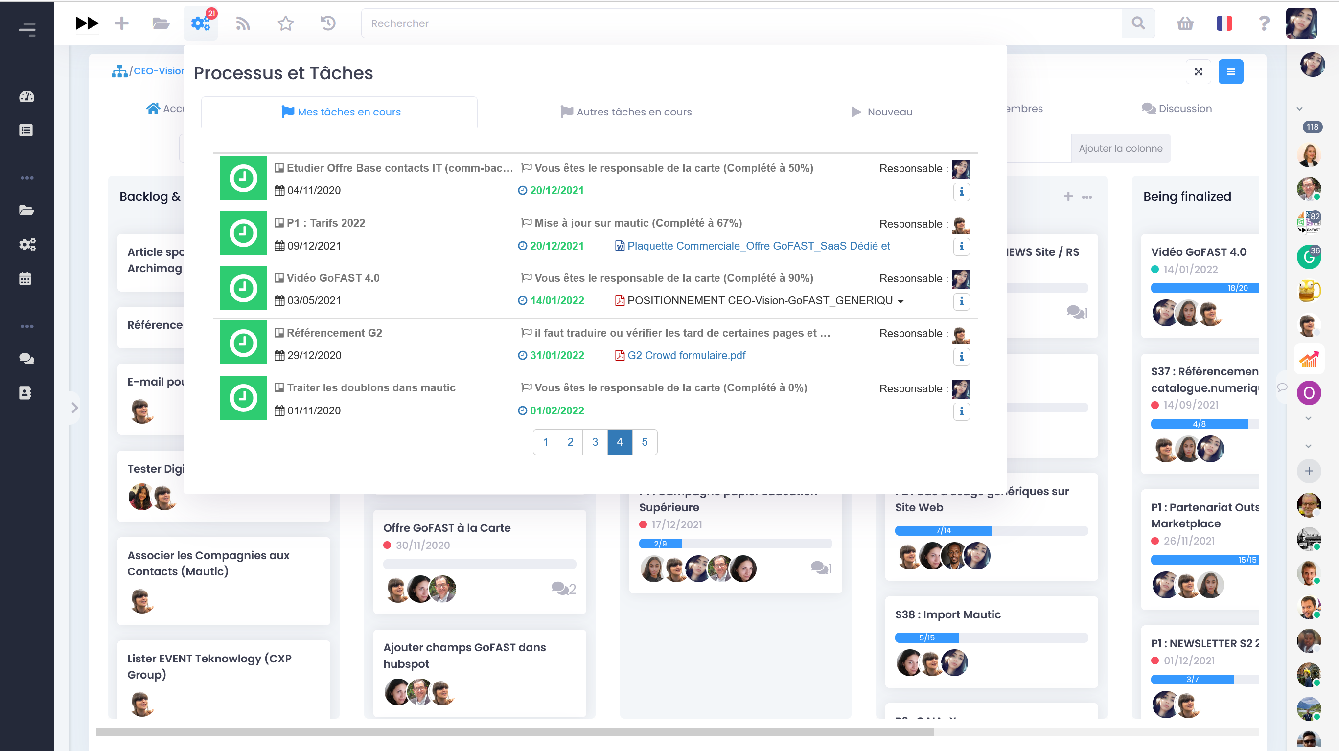 usage of the kanban card in gofast