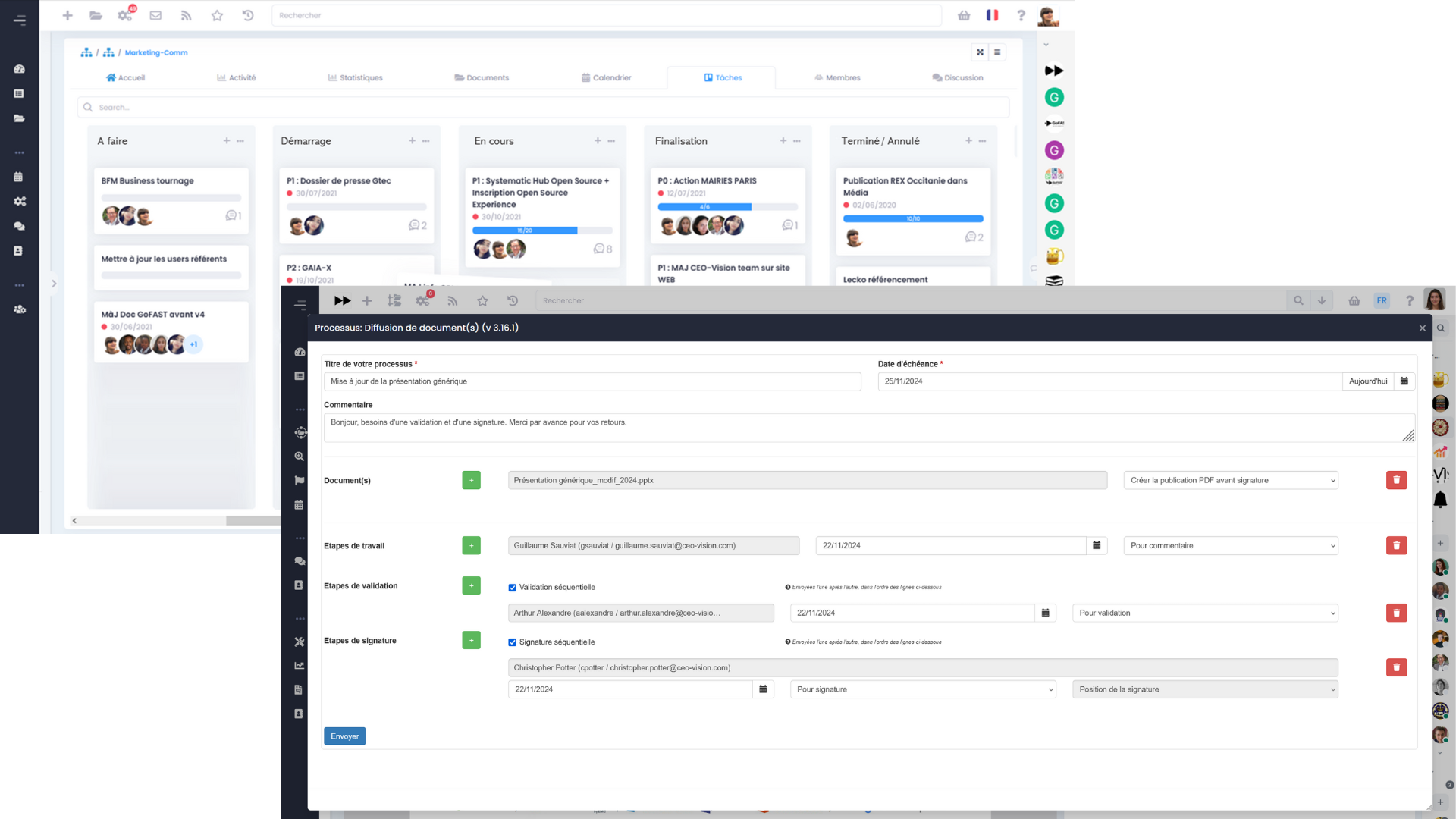 worklfows gofast capture d'écran