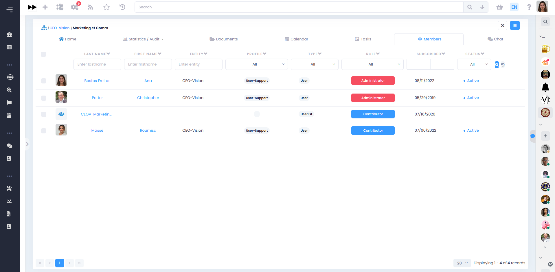 contextual menu