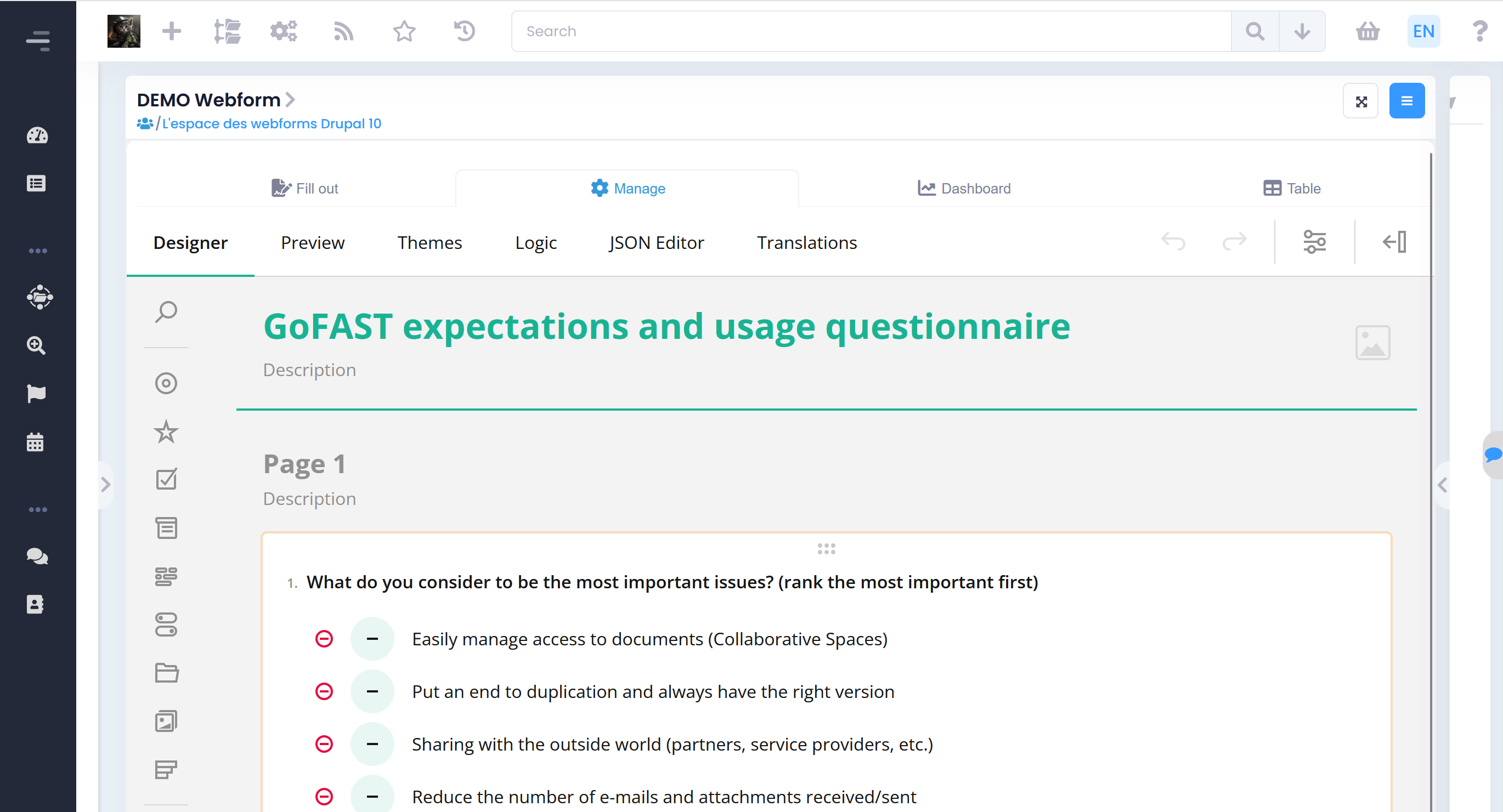 webform gofast example