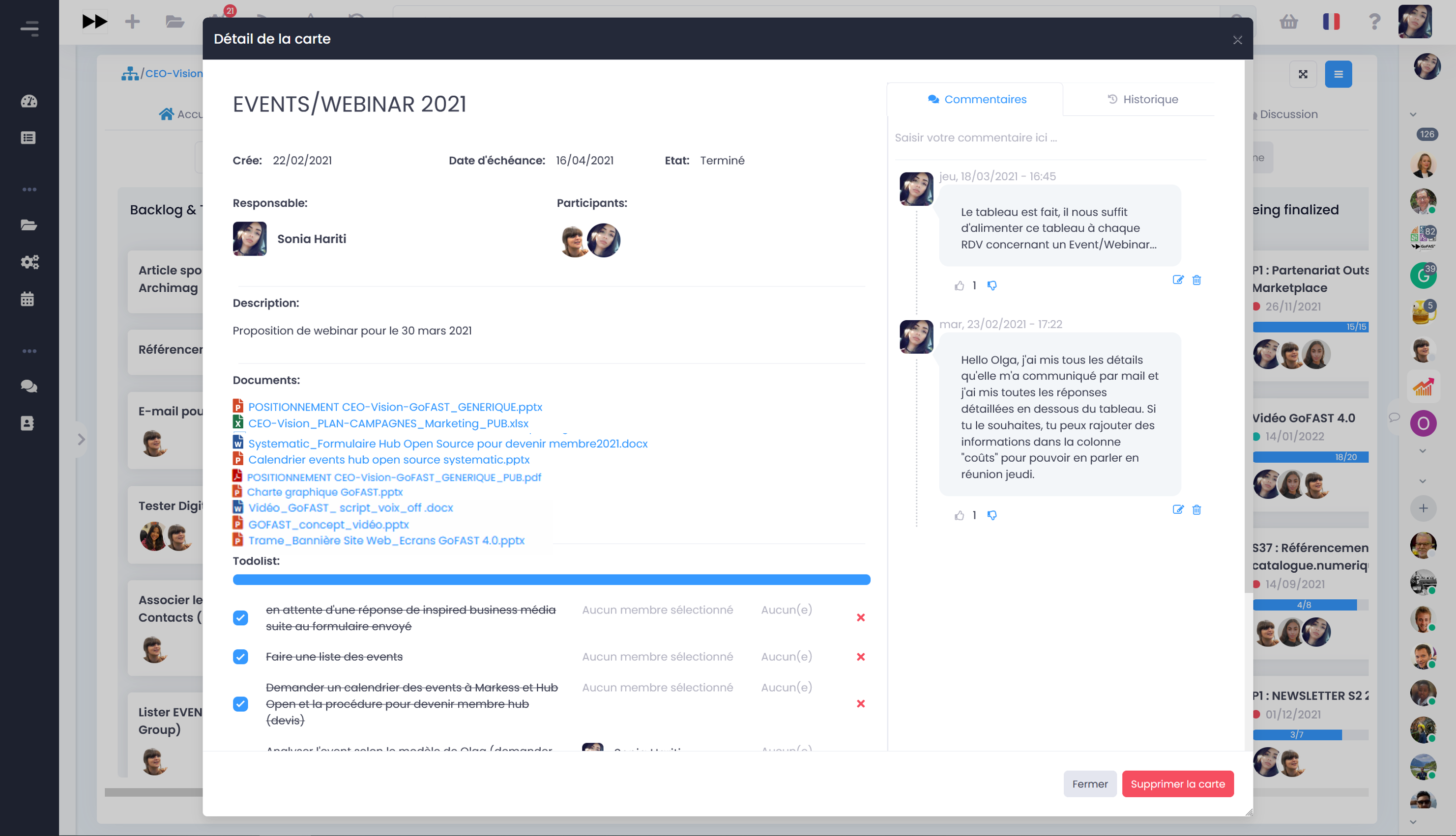 usage of the confiugration of a kanban card in gofast